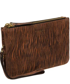Addison' Animal Print Nappa Leather Clutch Bag