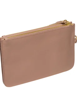 Addison' Blush Pink Nappa Leather Clutch Bag