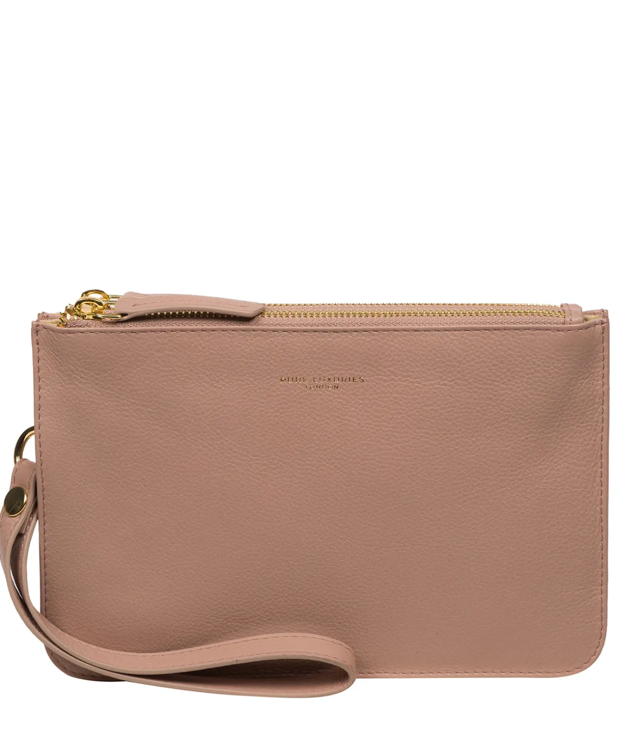 Addison' Blush Pink Nappa Leather Clutch Bag