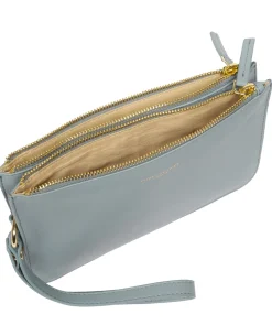 Addison' Cashmere Blue Nappa Leather Clutch Bag