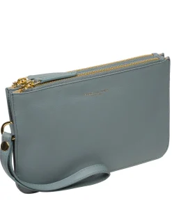 Addison' Cashmere Blue Nappa Leather Clutch Bag