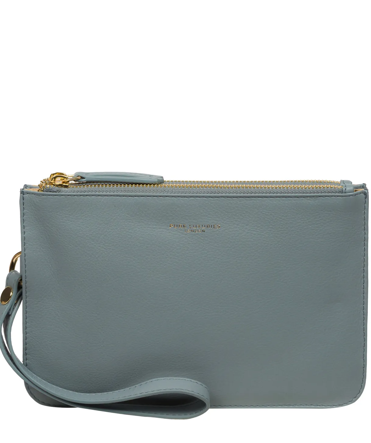 Addison' Cashmere Blue Nappa Leather Clutch Bag
