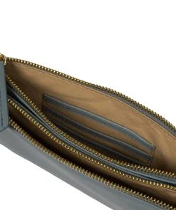 Addison' Cashmere Blue Nappa Leather Clutch Bag
