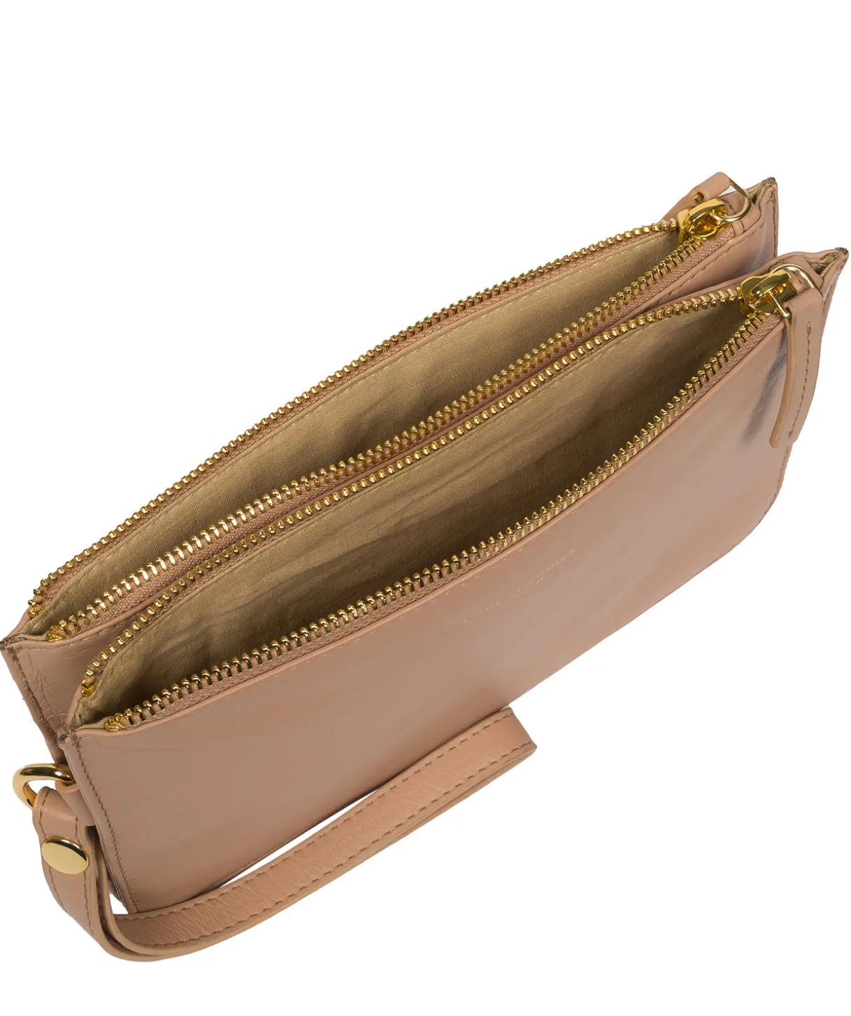 Addison' Latte Nappa Leather Clutch Bag