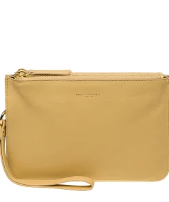 Addison' Metallic Gold Nappa Leather Clutch Bag