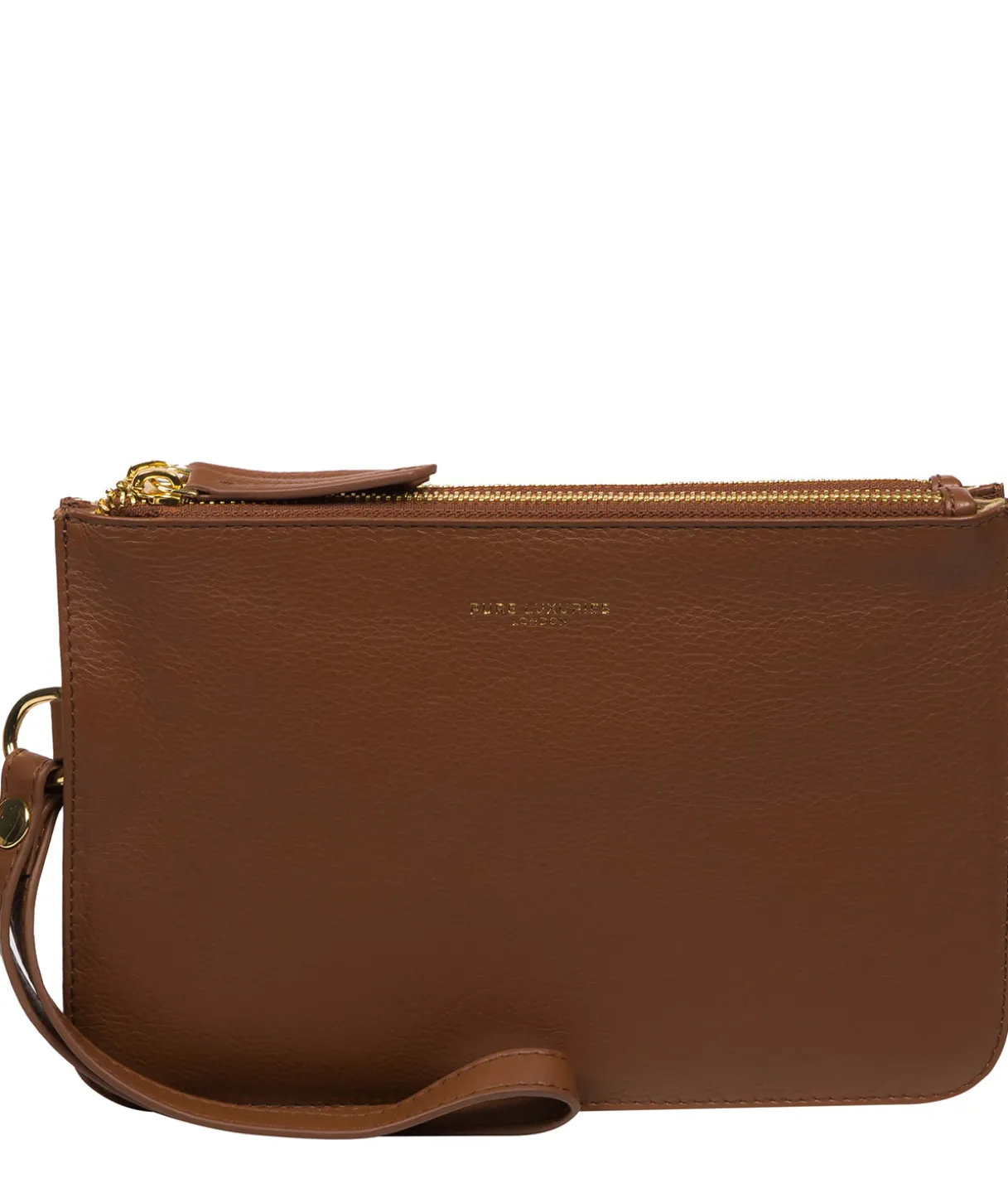 Addison' Tan Nappa Leather Clutch Bag