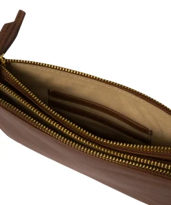 Addison' Tan Nappa Leather Clutch Bag