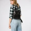 Adelle' Black Leather Backpack