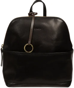 Adelle' Black Leather Backpack
