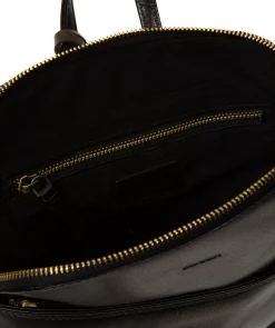 Adelle' Black Leather Backpack