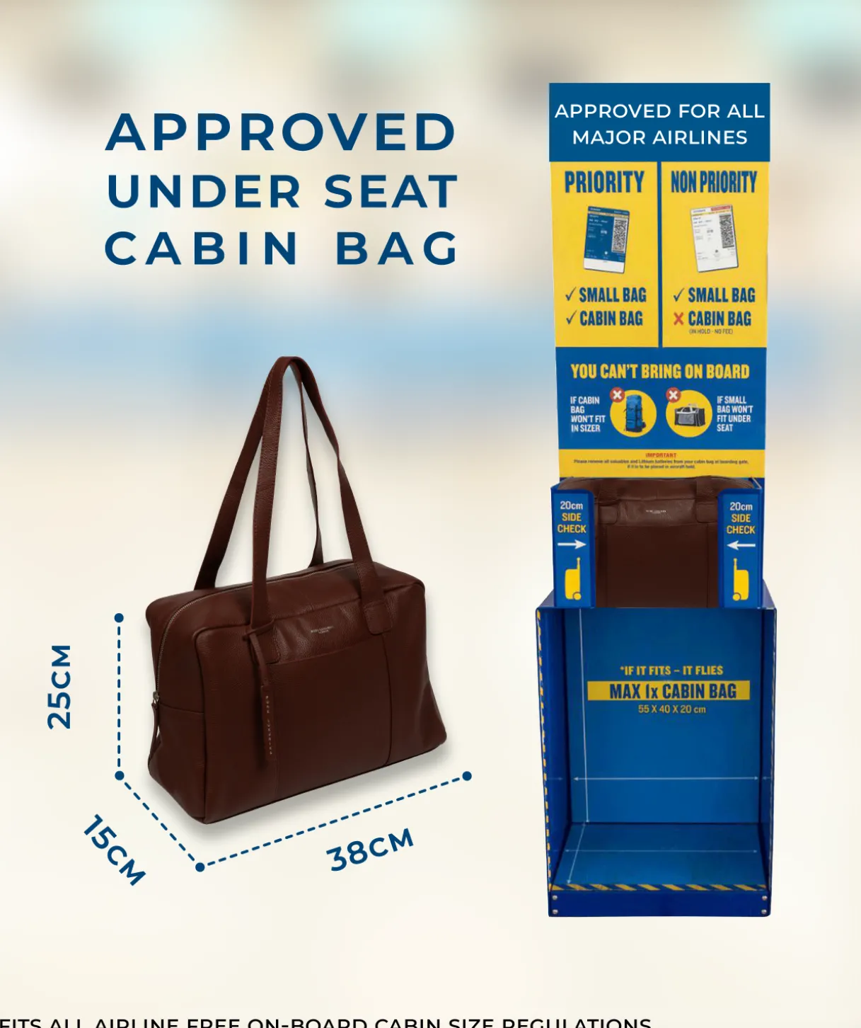 Airgo' 'Free on Board' Chestnut Leather Cabin Bag