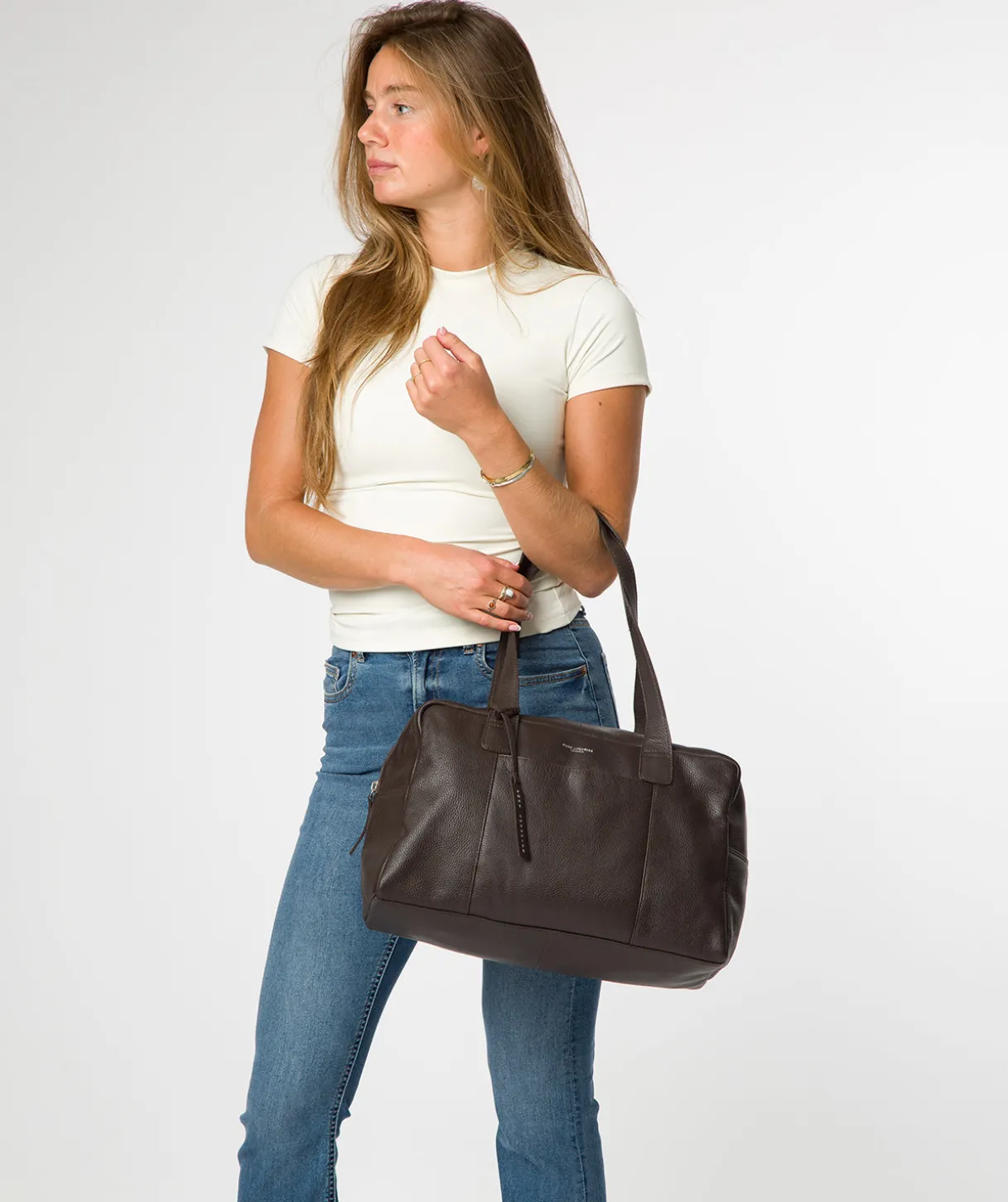 Airgo' 'Free on Board' Espresso Leather Cabin Bag