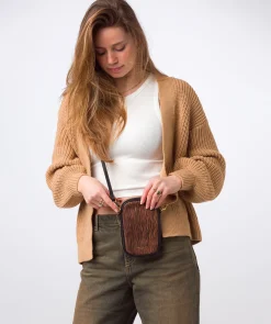 Alaina' Animal Print Nappa Leather Cross Body Phone Bag