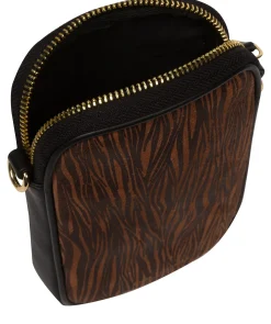 Alaina' Animal Print Nappa Leather Cross Body Phone Bag