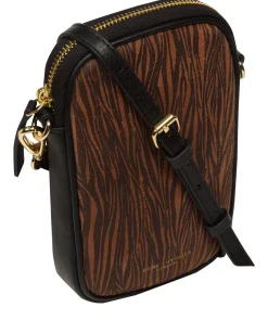 Alaina' Animal Print Nappa Leather Cross Body Phone Bag