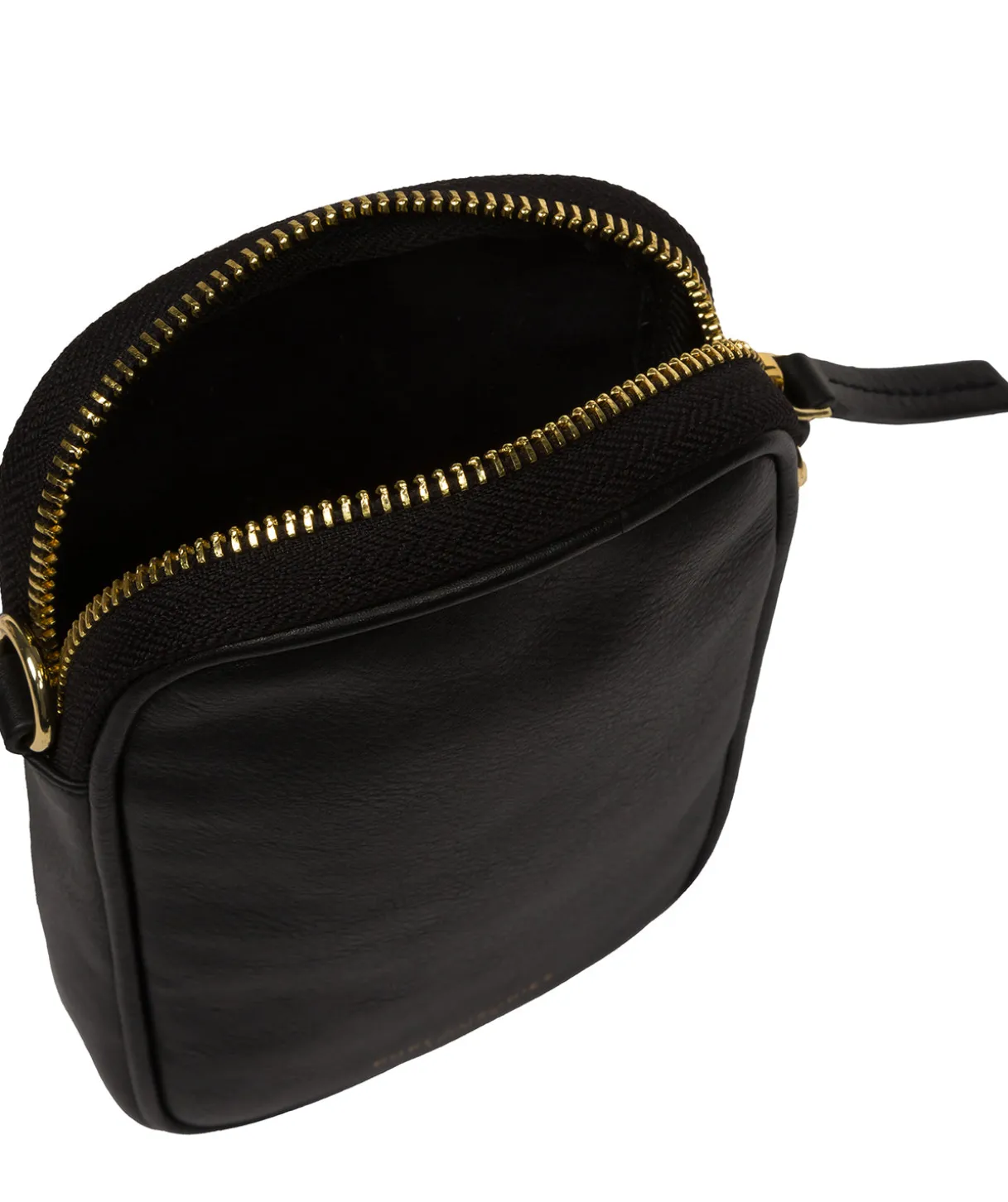 Alaina' Black Nappa Leather Cross Body Phone Bag