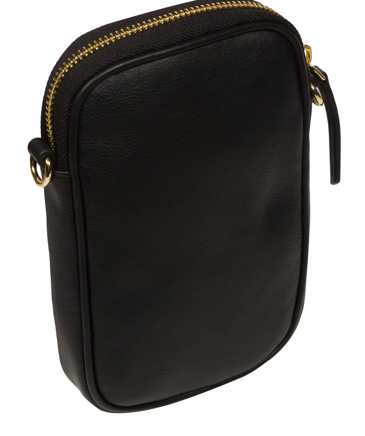 Alaina' Black Nappa Leather Cross Body Phone Bag