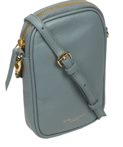 Alaina' Cashmere Blue Nappa Leather Cross Body Phone Bag