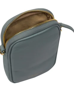 Alaina' Cashmere Blue Nappa Leather Cross Body Phone Bag