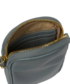 Alaina' Cashmere Blue Nappa Leather Cross Body Phone Bag