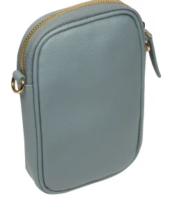 Alaina' Cashmere Blue Nappa Leather Cross Body Phone Bag