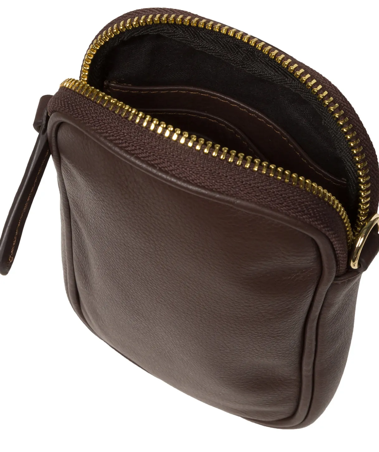 Alaina' Hot Fudge Nappa Leather Cross Body Phone Bag