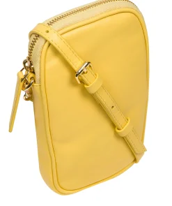 Alaina' Lemon Drop Nappa Leather Cross Body Phone Bag
