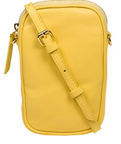 Alaina' Lemon Drop Nappa Leather Cross Body Phone Bag