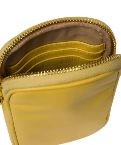 Alaina' Lemon Drop Nappa Leather Cross Body Phone Bag