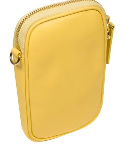 Alaina' Lemon Drop Nappa Leather Cross Body Phone Bag