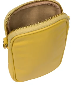 Alaina' Lemon Drop Nappa Leather Cross Body Phone Bag