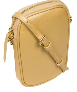 Alaina' Metallic Gold Nappa Leather Cross Body Phone Bag