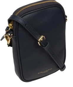 Alaina' Navy Nappa Leather Cross Body Phone Bag