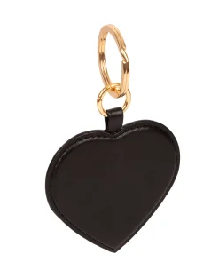 Albany' Black Leather Heart Keyring