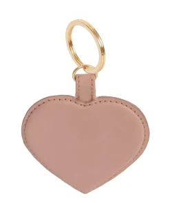 Albany' Blush Pink Leather Heart Keyring
