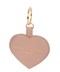 Albany' Blush Pink Leather Heart Keyring