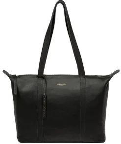 Alcester' Black Leather Tote Bag
