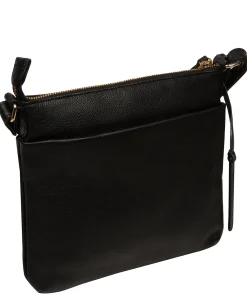 Alderley' Black Leather Cross Body Bag