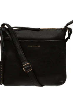 Alderley' Black Leather Cross Body Bag