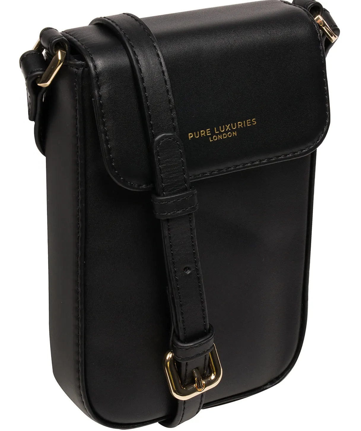 Alexis' Black Leather Cross Body Phone Bag