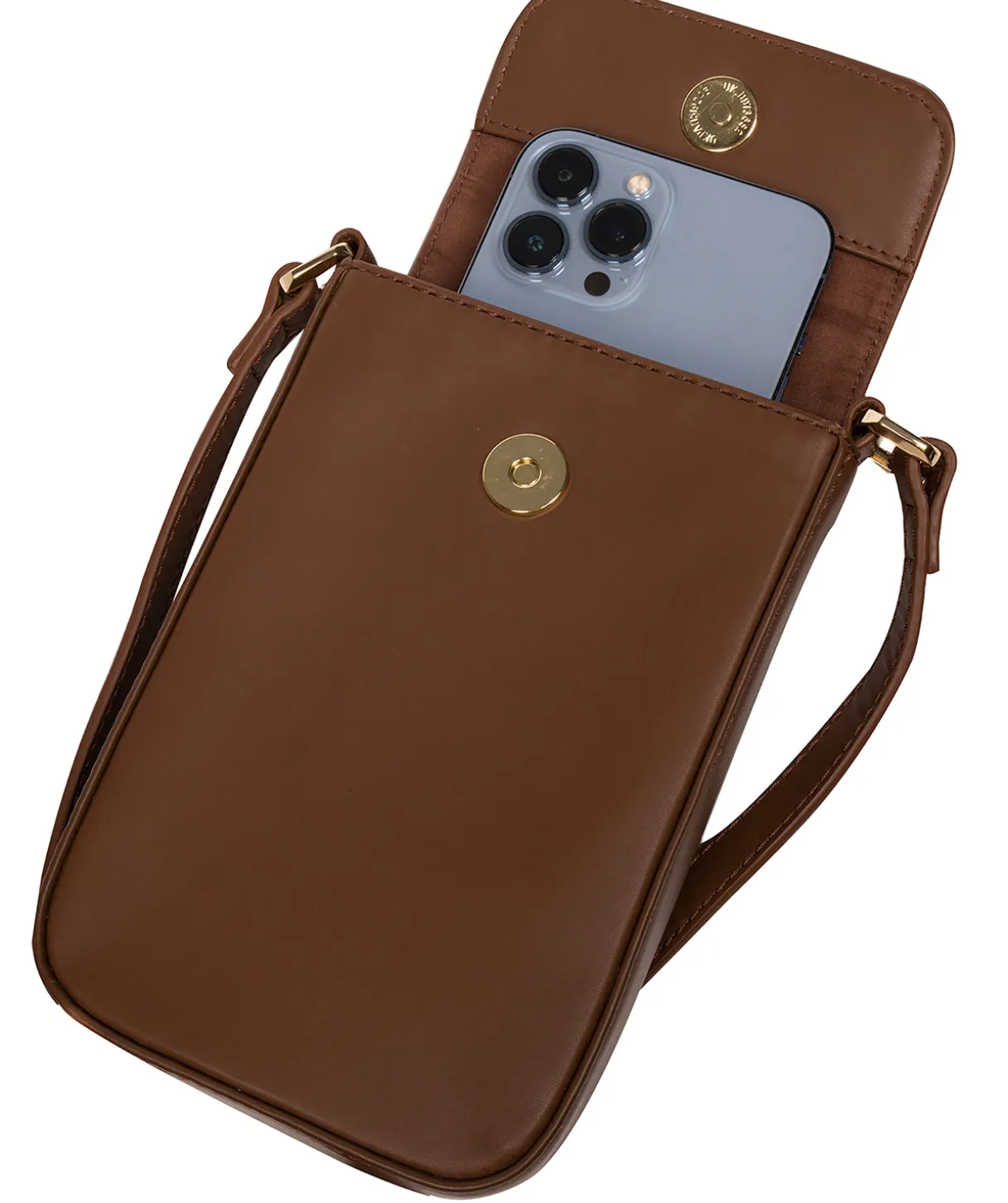 Alexis' Chestnut Leather Cross Body Phone Bag