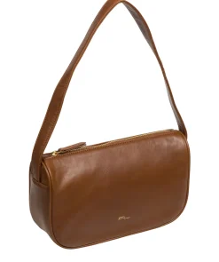 Alicia' Chestnut Nappa Leather Grab Bag