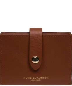 Allie' Caramel Leather Accordion Card Holder