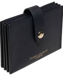 Allie' Dark Navy Leather Accordion Card Holder