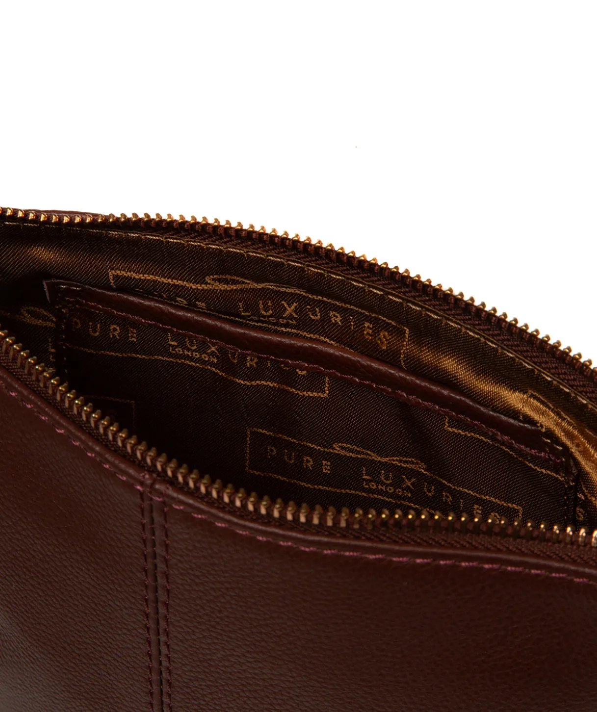 Amberlyn' Chestnut Leather Cross Body Bag