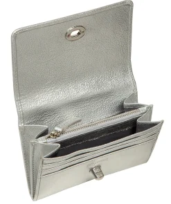 Amber' Metallic Silver Leather Purse