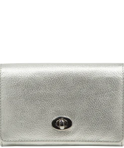 Amber' Metallic Silver Leather Purse