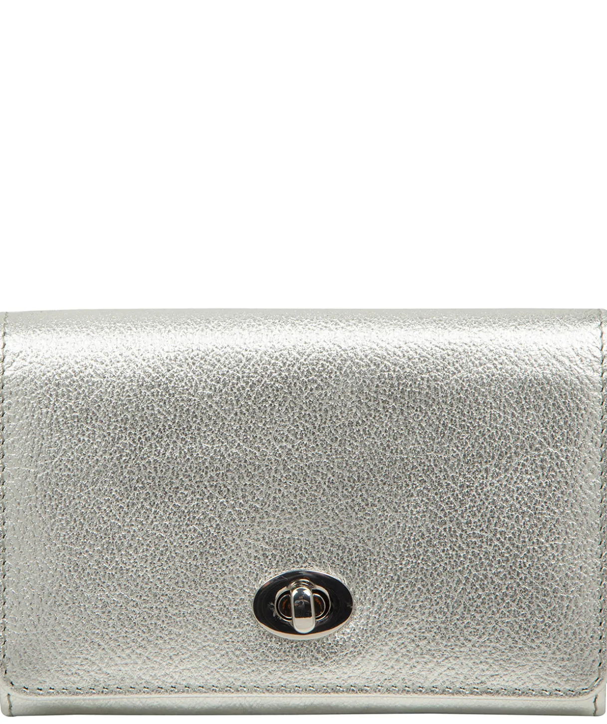 Amber' Metallic Silver Leather Purse