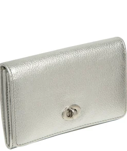 Amber' Metallic Silver Leather Purse