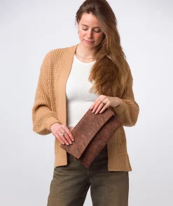 Amelia' Animal Print Leather Clutch Bag
